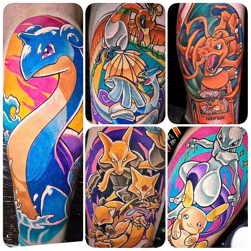 Colourful illustrative full sleeve on the arm