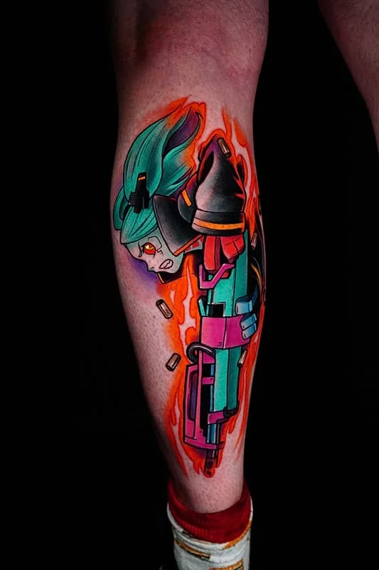Adam 'Stampede' Slack tattoo work
